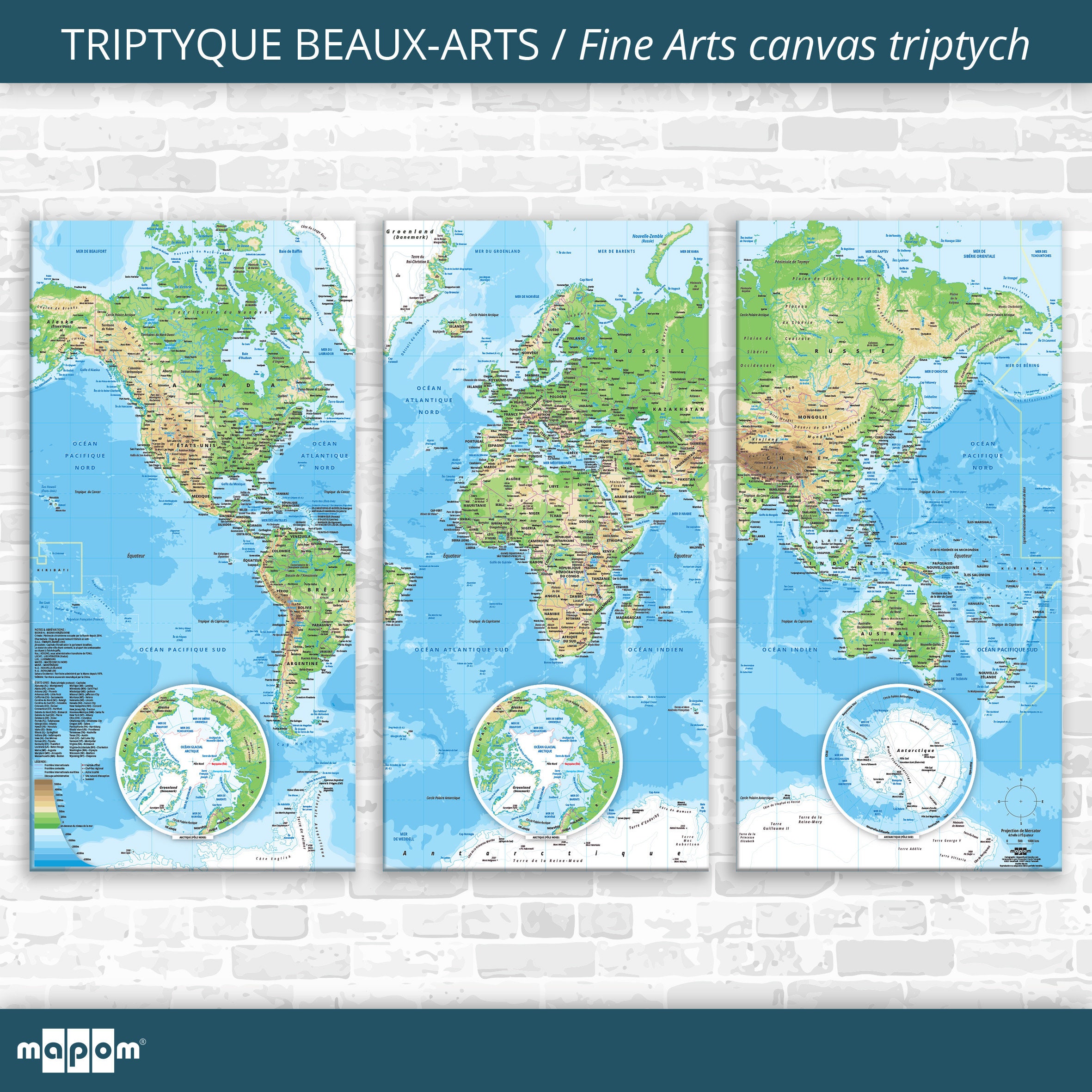 Triptyque Beaux-Arts Relief Par Mapom®