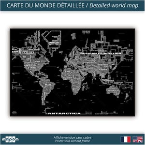 Ambiance TYPOGRAPHIQUE par Mapom, carte du monde typographique