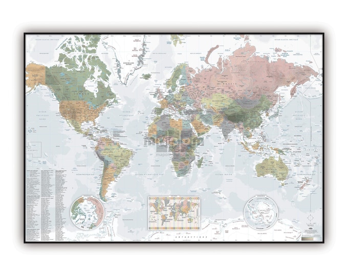 World map POLITIC style, by Mapom France