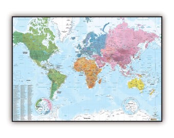 World map CONTINENTS style, by Mapom France