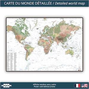 Ambiance PATCHWORK par Mapom, carte du monde détaillée