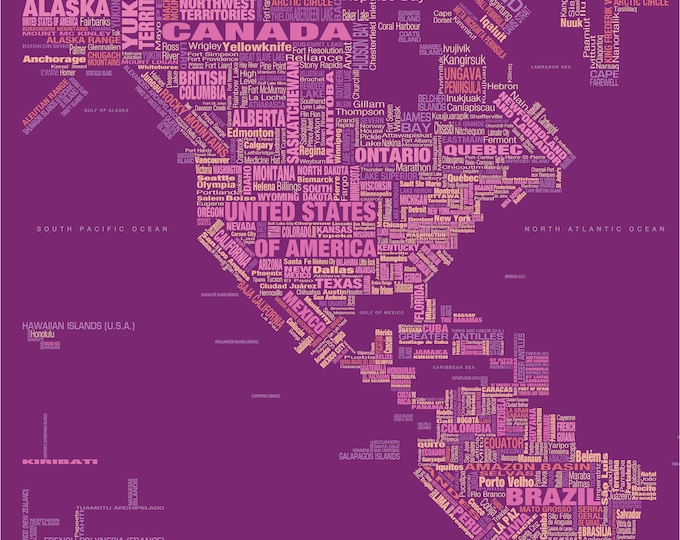 CANDY Typographic World Map by Mapom®