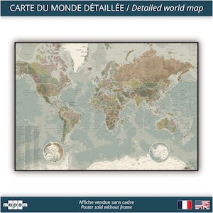 Ambiance ANTIQUE par Mapom, carte du monde détaillée