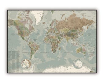 World map ANTIC style, by Mapom France