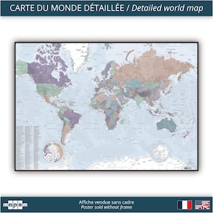 Ambiance PASTEL par Mapom, carte du monde détaillée