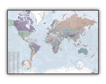 World map PASTEL style, by Mapom France