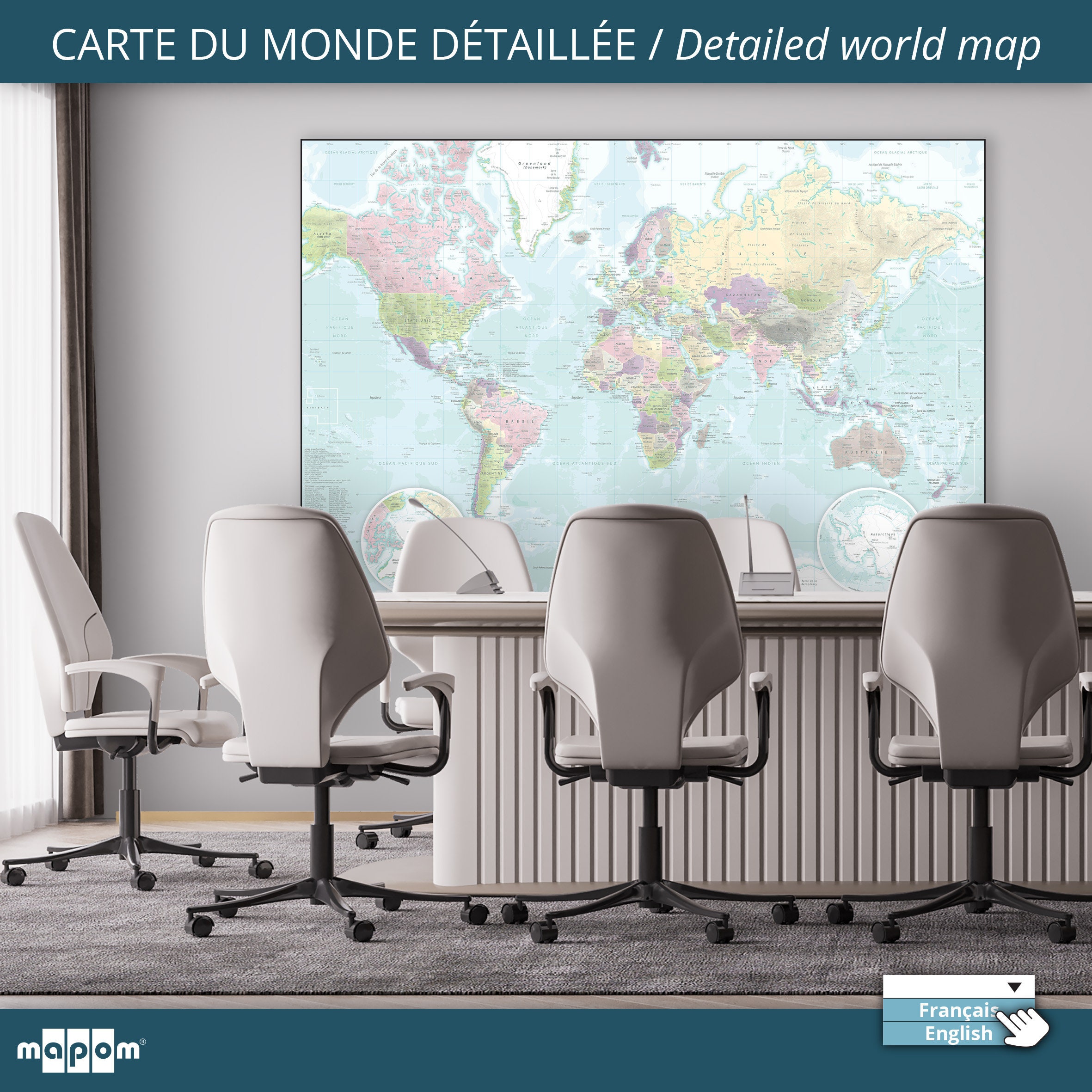 Detailed PASTEL World Map by Mapom®