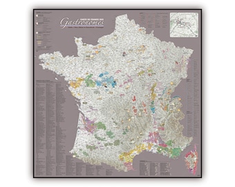 Gastonomic Map of France MASTIC style, by Mapom France