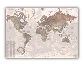 World map VINTAGE style, by Mapom France