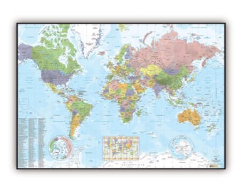 World map SCHOOL style, by Mapom France