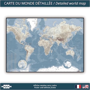 Ambiance TRENDLY par Mapom, carte du monde détaillée