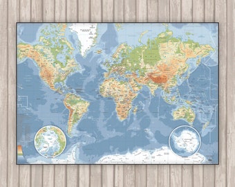 Carte du Monde détaillée CLASSIC par Mapom®