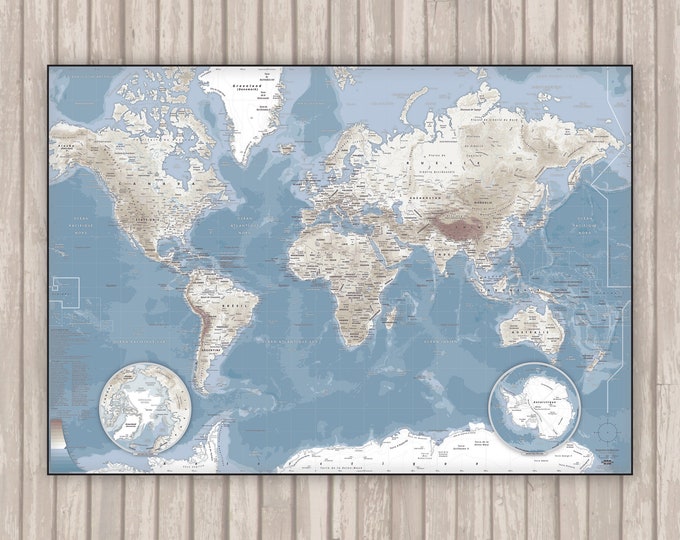 TRENDLY Detailed World Map by Mapom®