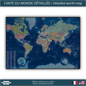Ambiance POLAIRE par Mapom, carte du monde détaillée