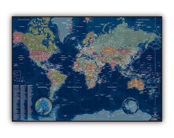 World map POLAR style, by Mapom France