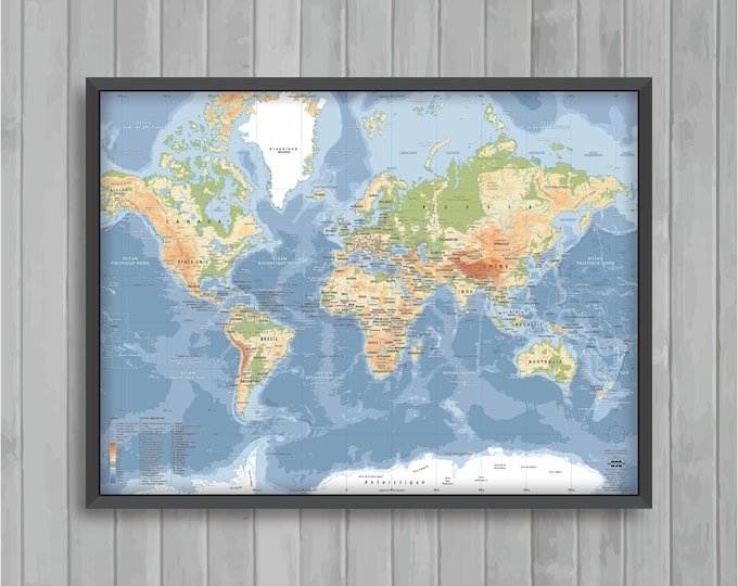 Simplified World Map CLASSIC by Mapom®