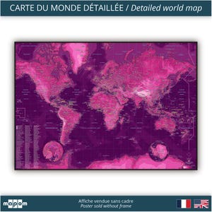 Ambiance POP par Mapom, carte du monde détaillée