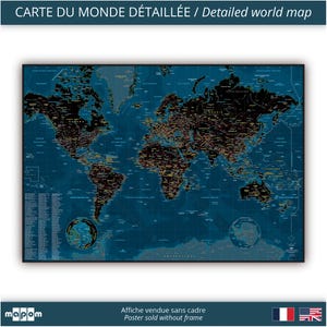 Ambiance NOCTURNE par Mapom, carte du monde détaillée