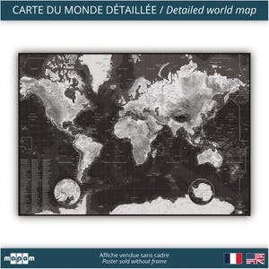 Ambiance WHITE & BLACK par Mapom, carte du monde détaillée