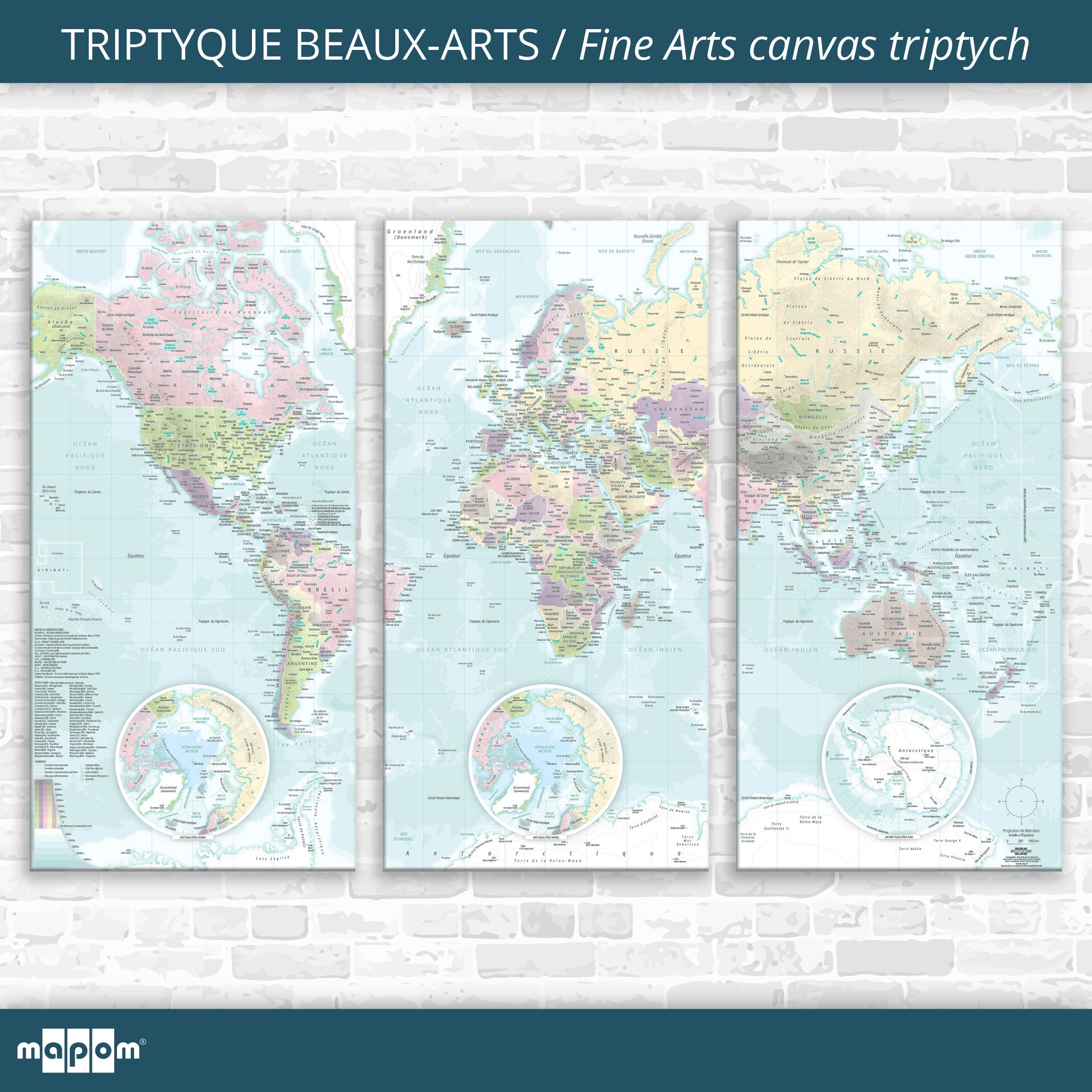 Triptyque Beaux-Arts Pastel Par Mapom®