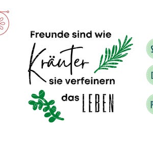 Freunde sind wie Kräuter SVG | Deutscher Spruch Plotterdatei | DIY Geschenkidee | Kräuter-Zitat | Cricut Silhouette | svg dxf png