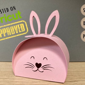 Bunny candy box, paasgeschenkdoos, geschenkdoos svg, dxf, png downloadbestand, geschenkdoos doe het zelf, pasen verpakking, plotter snijden bestand