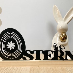 3D Effekt Ostern Dekor, Osterei Dekor svg, dxf Datei für Schneidemaschine, Plotterdatei. Hase mit Blumen. Design für Bauklötze.
