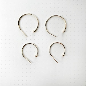 14k Gold Plated hoop Earring Findings,Half Hoop Earring findings, Ear wires, Earring post, Gold earring findings supplies