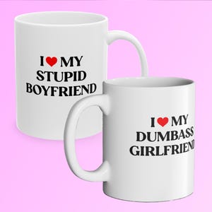 Valentines Mug Set, Valentines gift, Couples gift, Funny valentines gift, valentines funny mugs, gift for boyfriend, gift for girlfriend