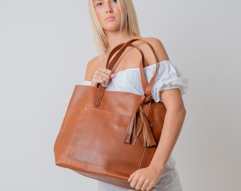 Leather Tote Bags Women, Personalized Tote with Zipper Option, Monogram Purse Handbag Carryall Bag, Gifts For Women