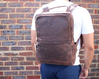 Leather Backpack, Brown Leather Backpack, Rucksack, Men Leather Backpack, Gifts for him, Full Grain Genuine Leather
