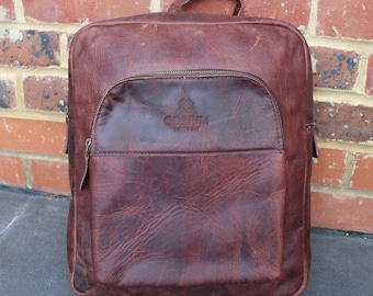 Leather Backpack, Brown Leather Backpack, Rucksack, Men Leather Backpack, Gifts for him, Full Grain Genuine Leather 29.5