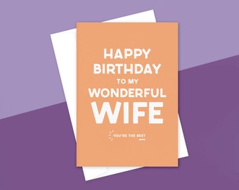 Happy Birthday To My Wonderful Wife—Celebration, Birthday Card, Alternative, Adventure, LGBT+—