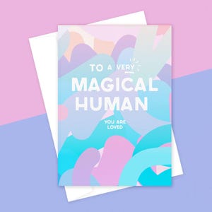 Magic Human Trans—Queer Joy, LGBT+, Celebración, Tarjeta de Cumpleaños, Alternativa—