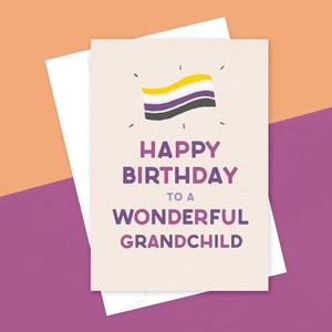 "Happy Birthday einem wunderbaren Enkelkind—Non-Binary, LGBT+, Feier, Geburtstagskarte, Alternative..."