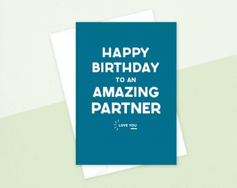 Happy Birthday To An Amazing Partner—Queer, LGBT+, Celebration, Birthday Card, Alternative, Adventure—