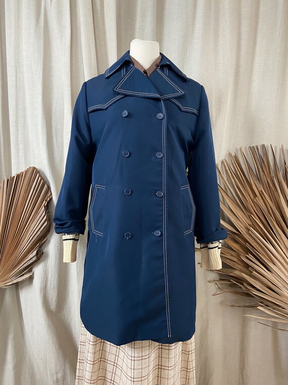 Utility Trench Coat In Navy - image 4