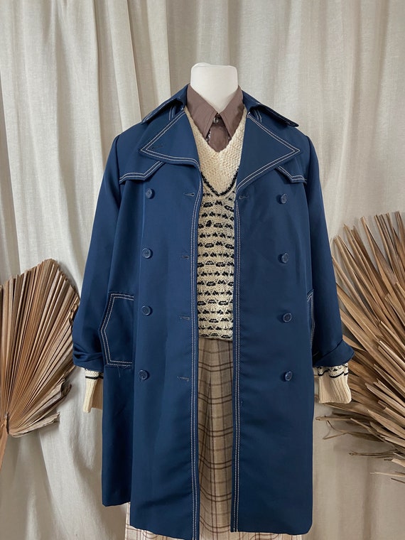 Utility Trench Coat In Navy - image 7