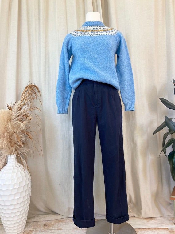 Sky blue pullover Fair Isle Sweater by Isles Scotl