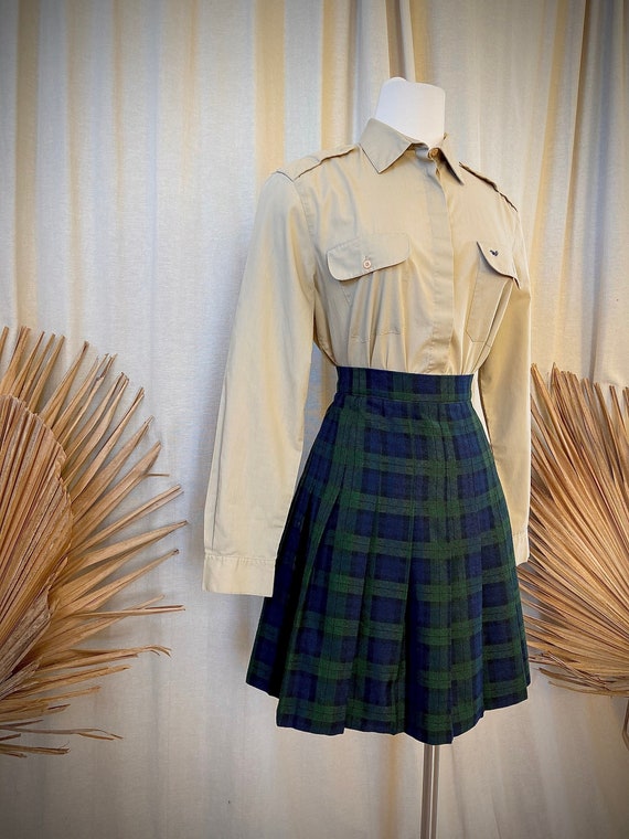 Plaid mini skirt with pleats