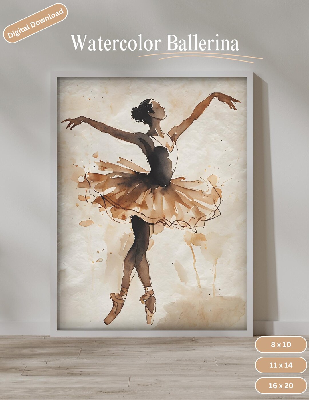 Watercolor Ballerina Art Print | Ballet Wall Decor (digital Download ...