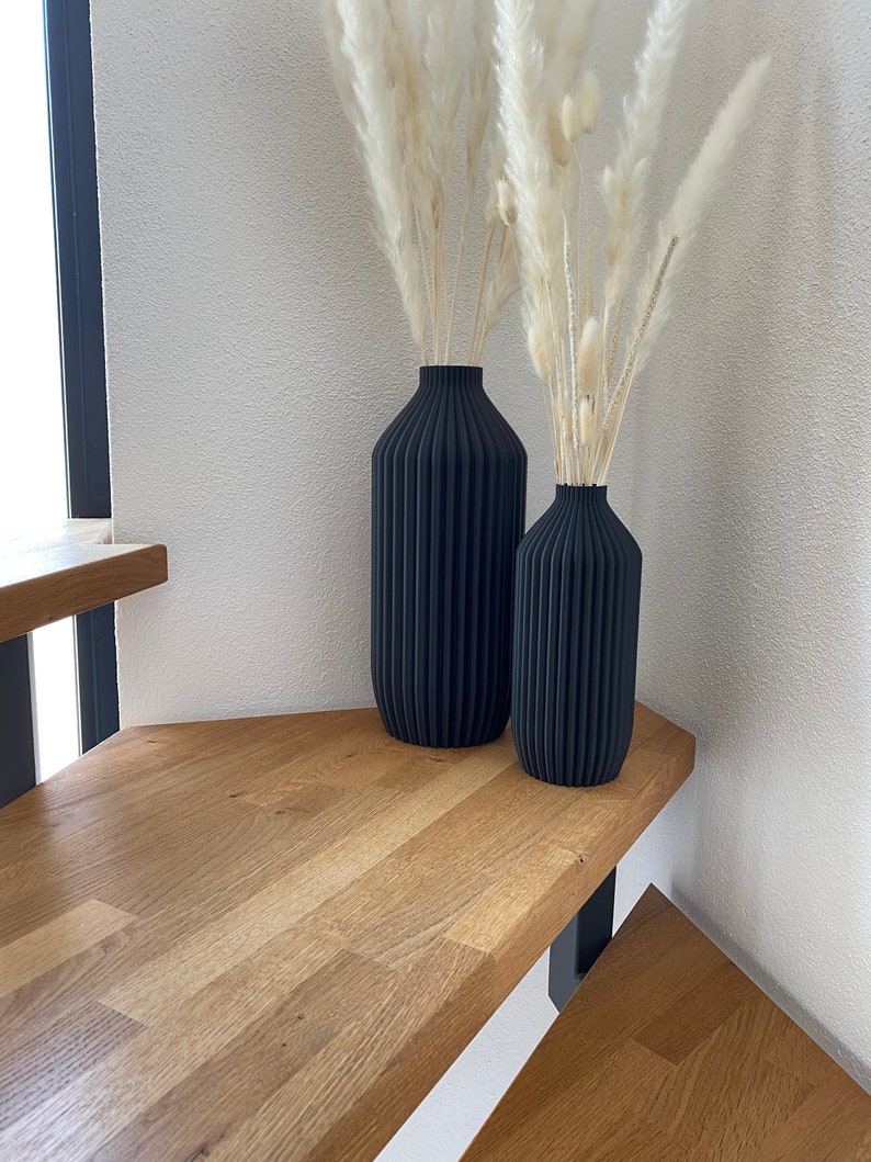 Dekovase, Vase, 3D Druck, Bodenvase, Pampasgras, Trockenblumen, Dekoration, IV immagine 8