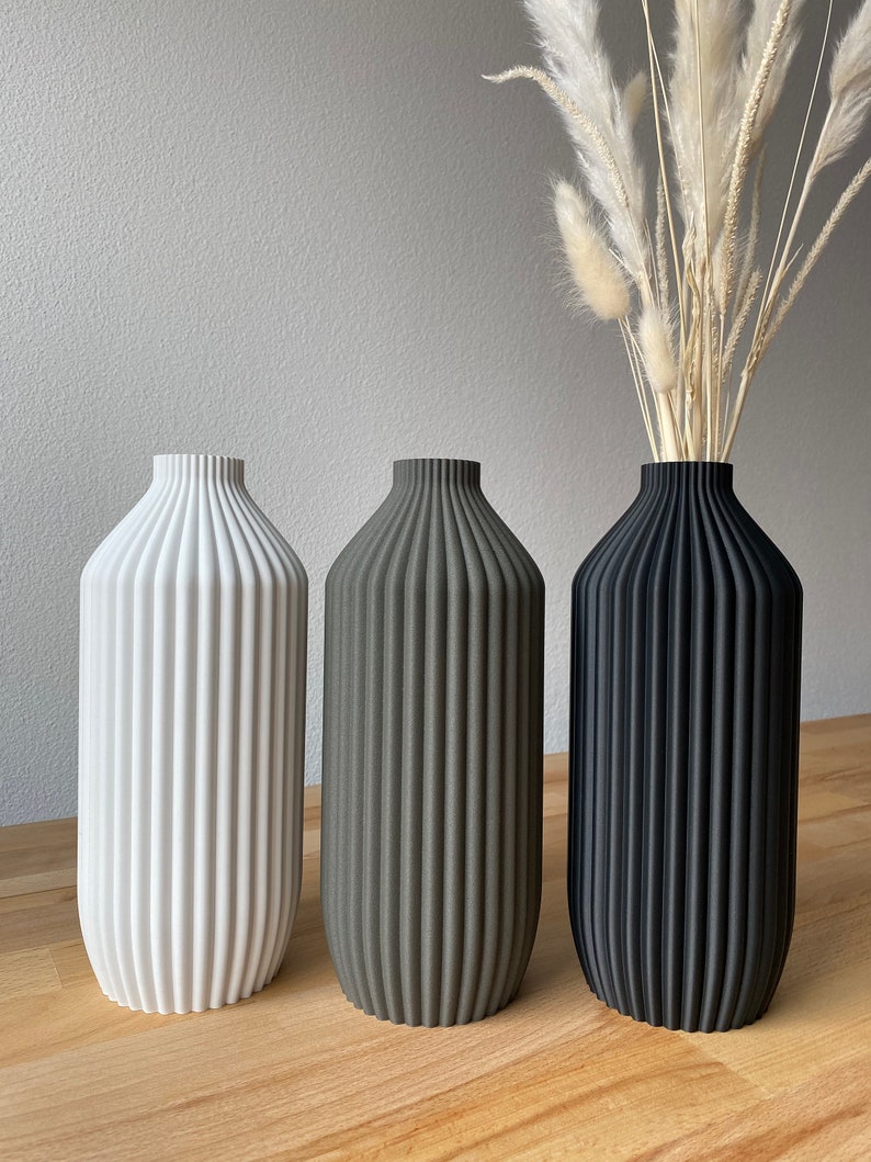 Dekovase, Vase, 3D Druck, Bodenvase, Pampasgras, Trockenblumen, Dekoration, IV Bild 3