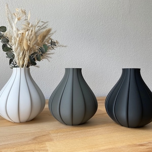 Vase, Dekovase, 3D Druck, runde Vase, Trockenblumen, Strauß, Deko, Dekoration