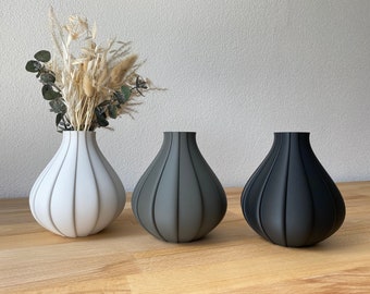 Vase, Dekovase, 3D Druck, runde Vase, Trockenblumen, Strauß, Deko, Dekoration