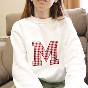 Personalized embroidered initial sweatshirt for women, men, and children. Personalized sweatshirt. Embroidered sweatshirt. Women's sweatshirt. Men's sweatshirt.