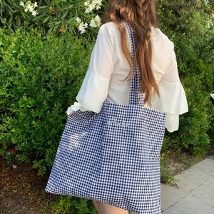Tote bag – Floral or plaid print – Handmade, trendy bag, artisan gift