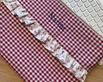 Ruffle Laptop Sleeve, Ruffled MacBook Case, Aesthetic Laptop Bag, Feminine Computer Sleeve, Cottagecore Laptop Cover, Gift for Her 13 inch