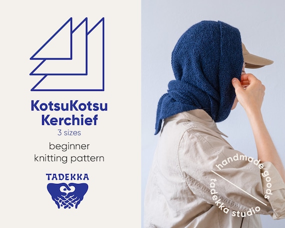 Kerchief | Triangle Head Scarf | Bandana | Knitting Pattern for Beginners | PDF