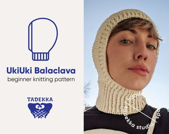 Balaclava knitting pattern for beginners/knitted hood/headpiece pattern for beginners